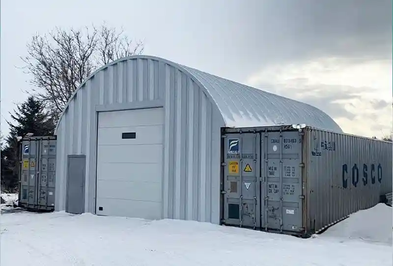 prefab metal buildings winter container cover