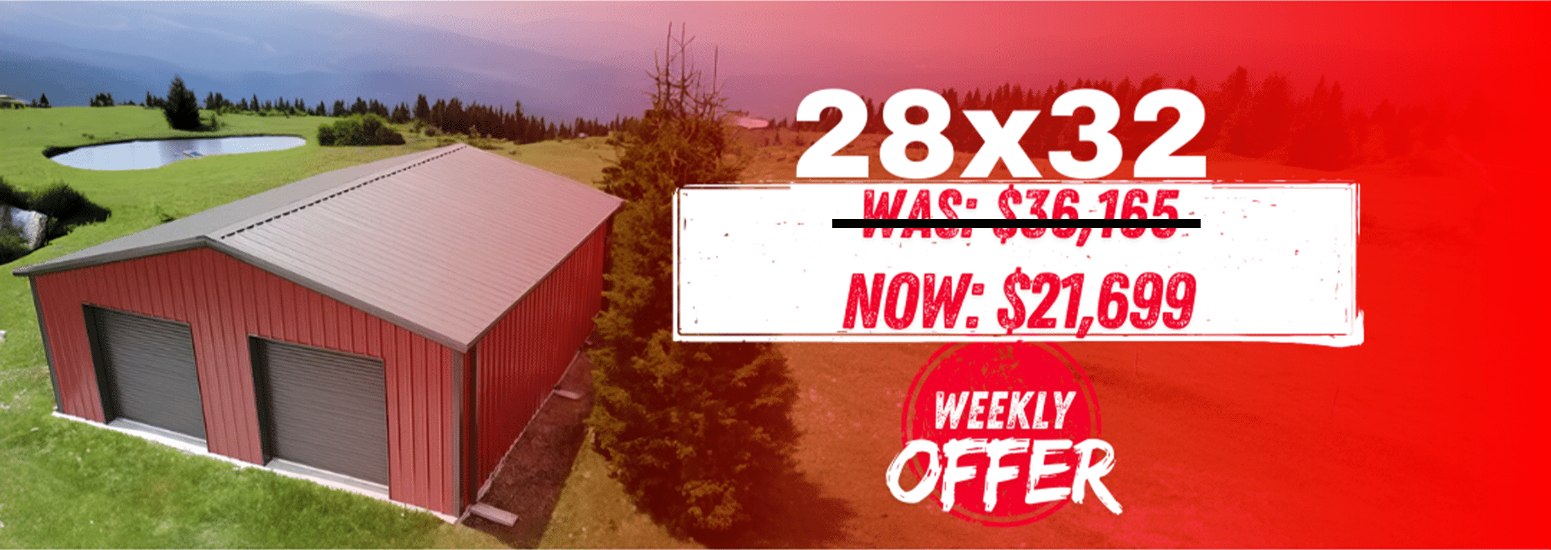 28X32 Steel Building Special Weekly Offer