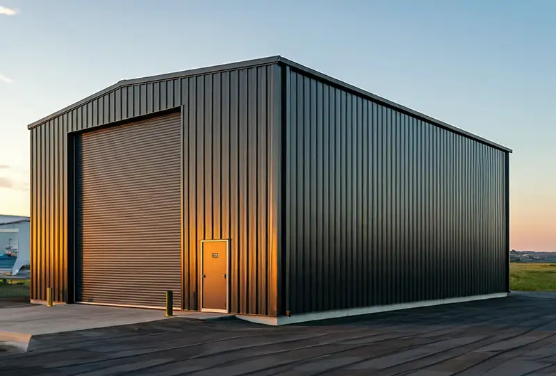 Tall Black Prefabricated Steel Building